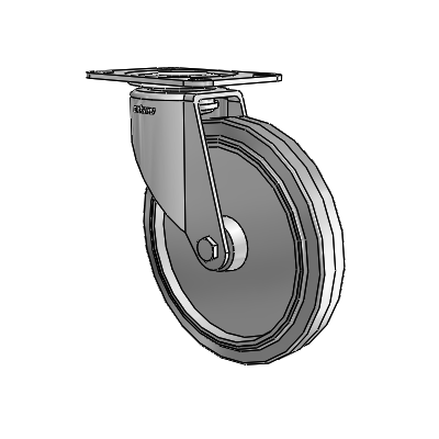 7/8" Wide Casters: Series 1 | Colson Large Top Plate Swivel Caster up to 145 lbs Zinc with 5 x 0.8750 Grey on Grey Performa Rubber (Flat/Grey) Wheel
