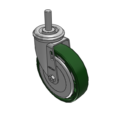 2 Series Casters Threaded Stem Caster with 5 x 1.25 Cast Iron Wheel