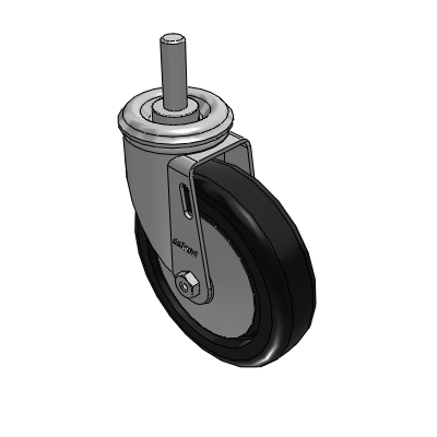 2 Series Casters Threaded Stem Caster with 5 x 1.25 Polyolefin Wheel