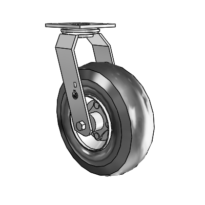 Pneumatic Top Plate Zinc Swivel Caster with 10 x 4.10/4 Black Pneumatic Wheel