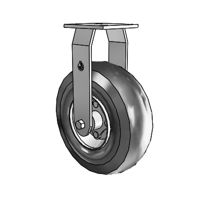Pneumatic Top Plate Zinc Swivel Caster with 10 x 4.10/4 Black Pneumatic Wheel