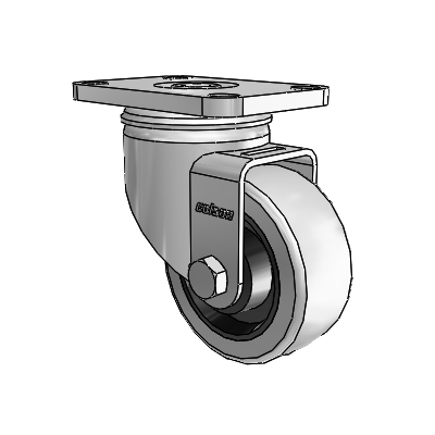 2 Series Stainless Steel Top Plate Swivel Caster with 3 x 1.25 Grey on Black Rubber HI-TECH Wheel