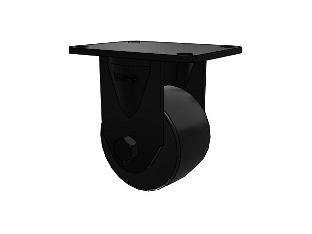 21 Series Top Plate Rigid Black Caster with 3 x 1.81 TM - Phenolic Wheel