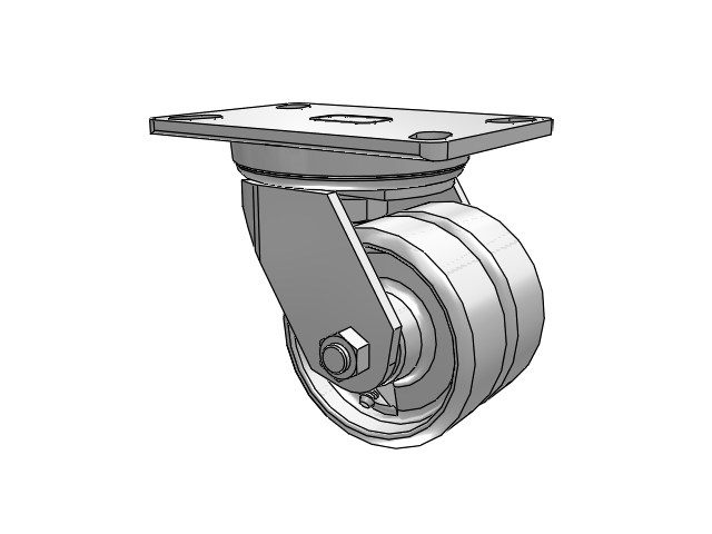 272 Series Top Plate Zinc Swivel Caster with 4 x 1.5 Grey CA - Cast Iron Wheel