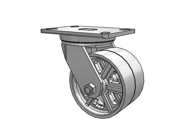 272 Series Top Plate Zinc Swivel Caster with 5 x 1.5 Grey CA - Cast Iron Wheel