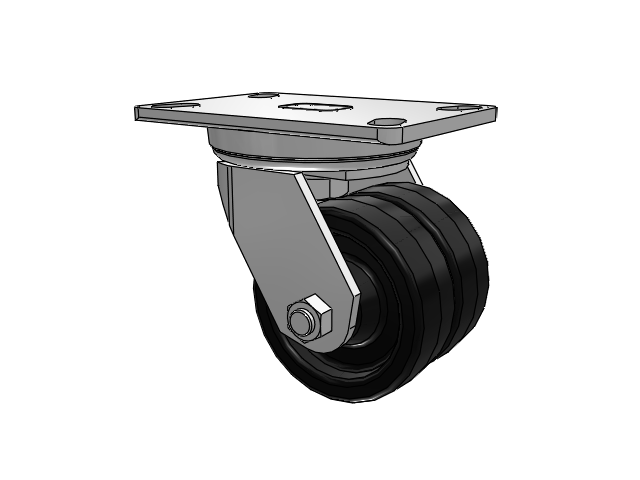 272 Series Top Plate Zinc Swivel Caster with 4 x 1.5 Black TM - Phenolic Wheel