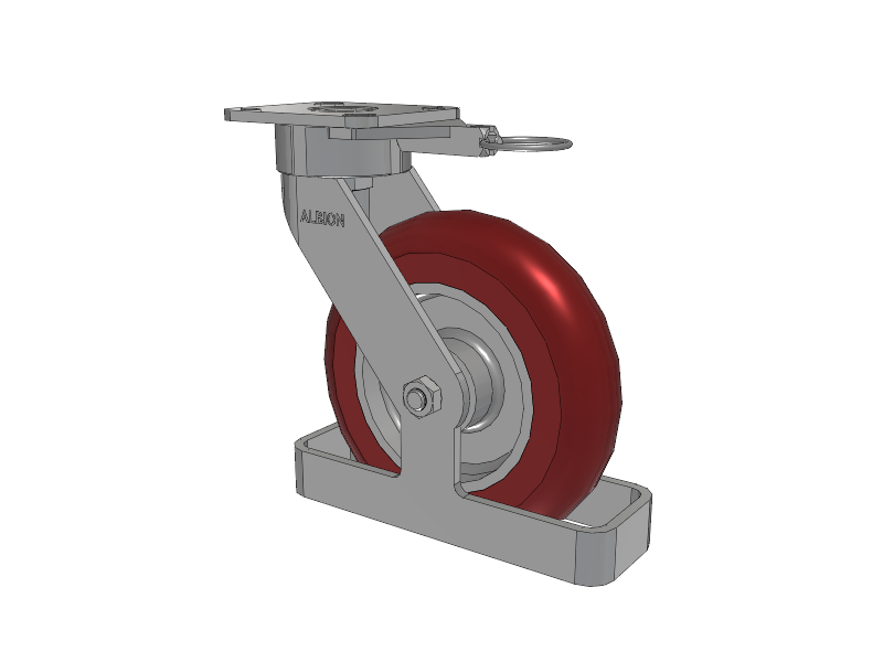 28 Series Maintenance Free Top Plate Swivel Caster with 8 x 2 Maroon Tread on Aluminum Core AX - Round Polyurethane (Aluminum Core) Wheel