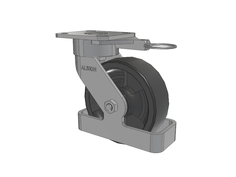 28 Series Maintenance Free Top Plate Swivel Caster with 6 x 2 Dark Grey Nylon DT - Heavy Duty Glass-Filled Nylon Wheel