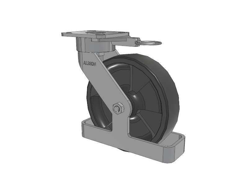 28 Series Maintenance Free Top Plate Swivel Caster with 8 x 2 Dark Grey Nylon DT - Heavy Duty Glass-Filled Nylon Wheel