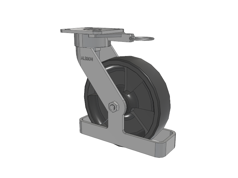 28 Series Maintenance Free Top Plate Swivel Caster with 8 x 2 Dark Grey Nylon DT - Heavy Duty Glass-Filled Nylon Wheel