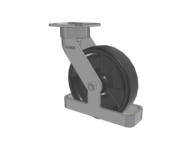 28 Series Maintenance Free Top Plate Swivel Caster with 8 x 2 Dark Grey Nylon DT - Heavy Duty Glass-Filled Nylon Wheel