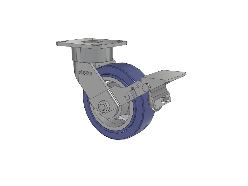 28 Series Maintenance Free Top Plate Swivel Caster with 6 x 2 HF - HydroTech (Flat) Wheel and Face Brake