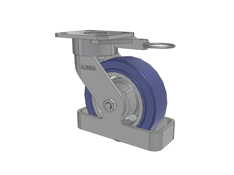 28 Series Maintenance Free Top Plate Swivel Caster with 6 x 2 HF - HydroTech (Flat) Wheel