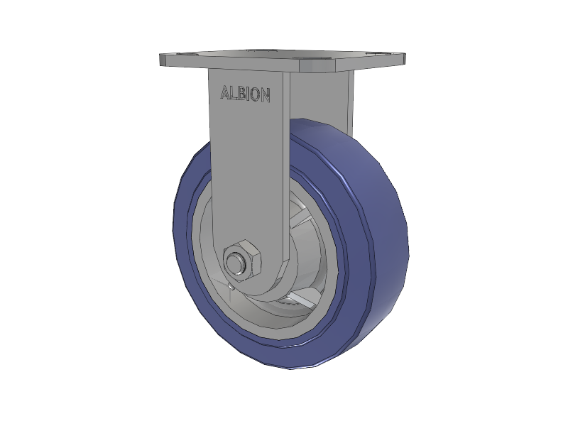 28 Series Maintenance Free Top Plate Rigid Caster with 6 x 2 HF - HydroTech (Flat) Wheel