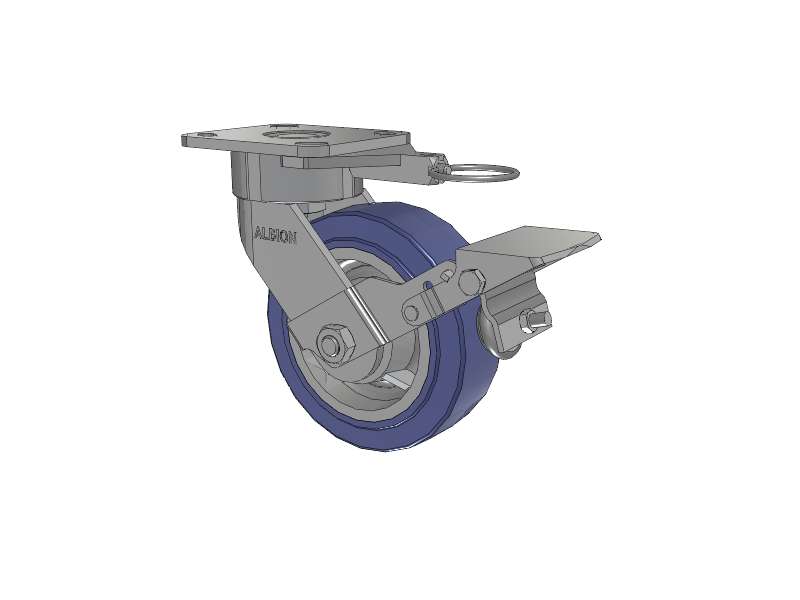 28 Series Maintenance Free Top Plate Swivel Caster with 6 x 2 HF - HydroTech (Flat) Wheel and Face Brake