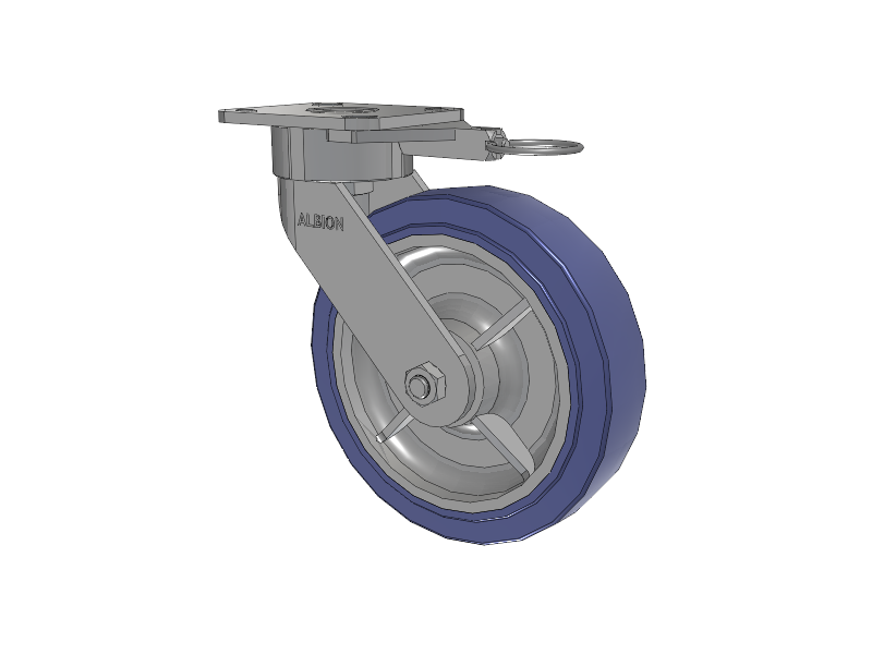 28 Series Maintenance Free Top Plate Swivel Caster with 8 x 2 HF - HydroTech (Flat) Wheel
