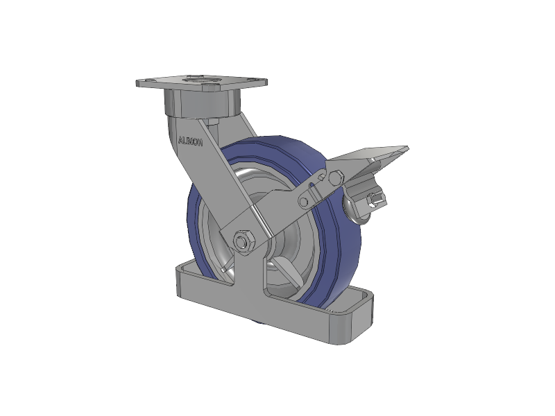 28 Series Maintenance Free Top Plate Swivel Caster with 8 x 2 HF - HydroTech (Flat) Wheel and Face Brake