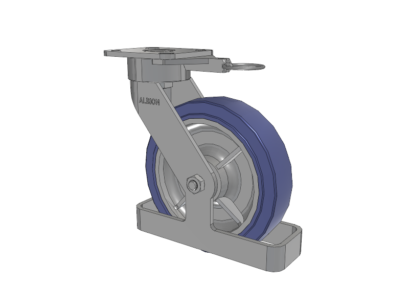 28 Series Maintenance Free Top Plate Swivel Caster with 8 x 2 HF - HydroTech (Flat) Wheel
