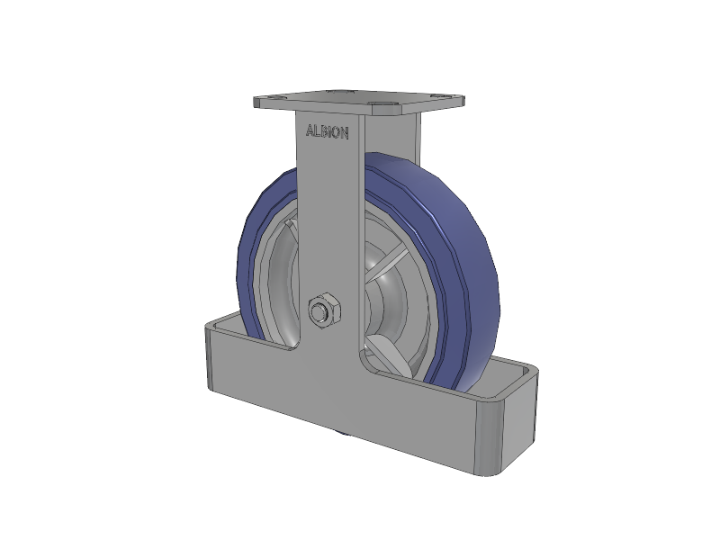 28 Series Maintenance Free Top Plate Rigid Caster with 8 x 2 HF - HydroTech (Flat) Wheel