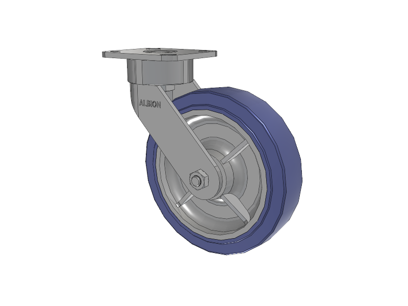 28 Series Maintenance Free Top Plate Swivel Caster with 8 x 2 HF - HydroTech (Flat) Wheel
