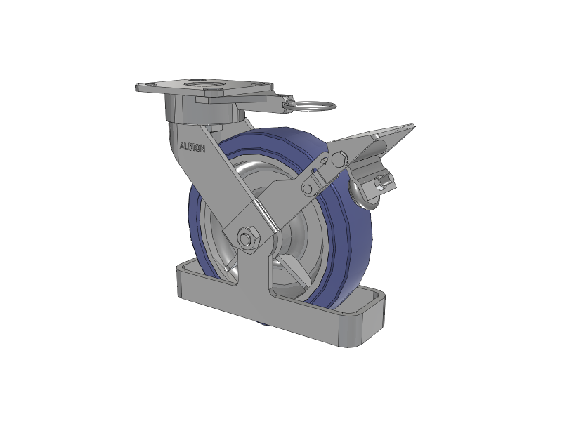 28 Series Maintenance Free Top Plate Swivel Caster with 8 x 2 HF - HydroTech (Flat) Wheel and Face Brake