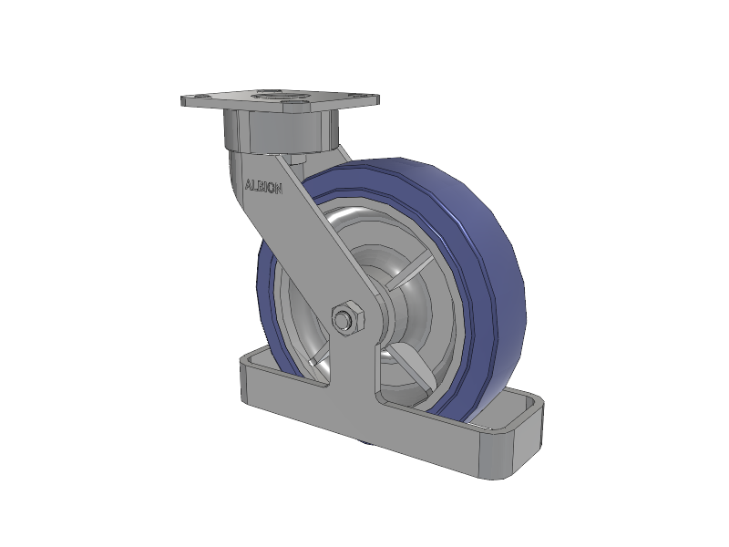 28 Series Maintenance Free Top Plate Swivel Caster with 8 x 2 HF - HydroTech (Flat) Wheel