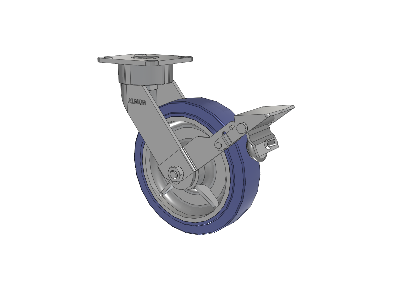 28 Series Maintenance Free Top Plate Swivel Caster with 8 x 2 HF - HydroTech (Flat) Wheel and Face Brake
