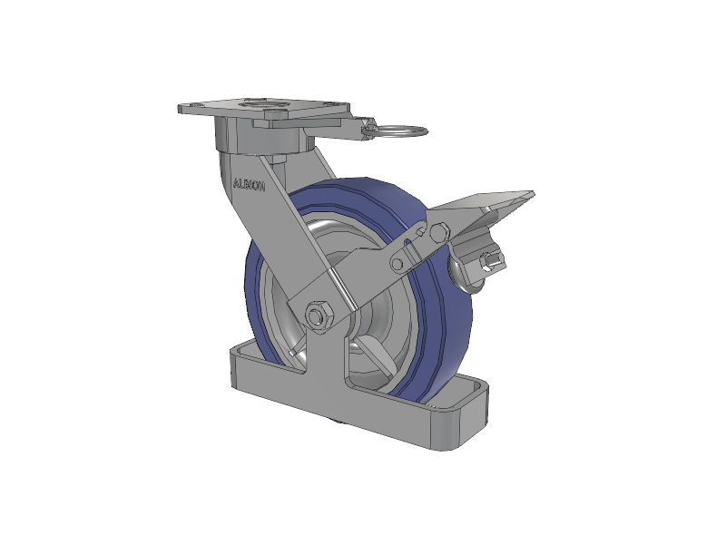 28 Series Maintenance Free Top Plate Swivel Caster with 8 x 2 HF - HydroTech (Flat) Wheel and Face Brake
