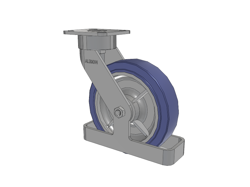 28 Series Maintenance Free Top Plate Swivel Caster with 8 x 2 HF - HydroTech (Flat) Wheel