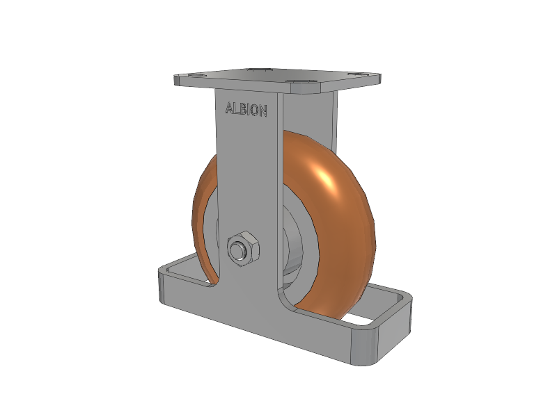 28 Series Maintenance Free Top Plate Rigid Caster with 6 x 2 Butterscotch Tread on Aluminum Core PM - Round Polyurethane (Aluminum Core) Wheel