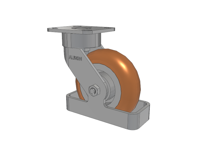 28 Series Maintenance Free Top Plate Swivel Caster with 6 x 2 Butterscotch Tread on Aluminum Core PM - Round Polyurethane (Aluminum Core) Wheel