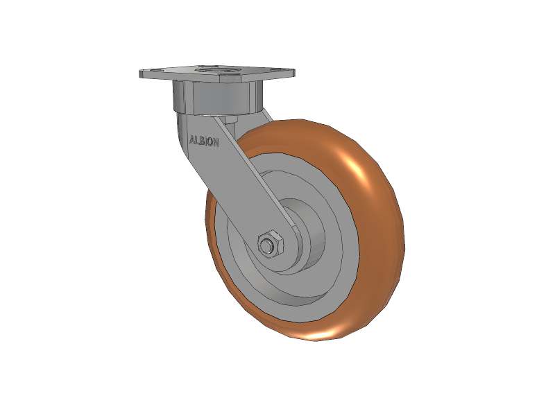 28 Series Maintenance Free Top Plate Swivel Caster with 8 x 2 Butterscotch Tread on Aluminum Core PM - Round Polyurethane (Aluminum Core) Wheel