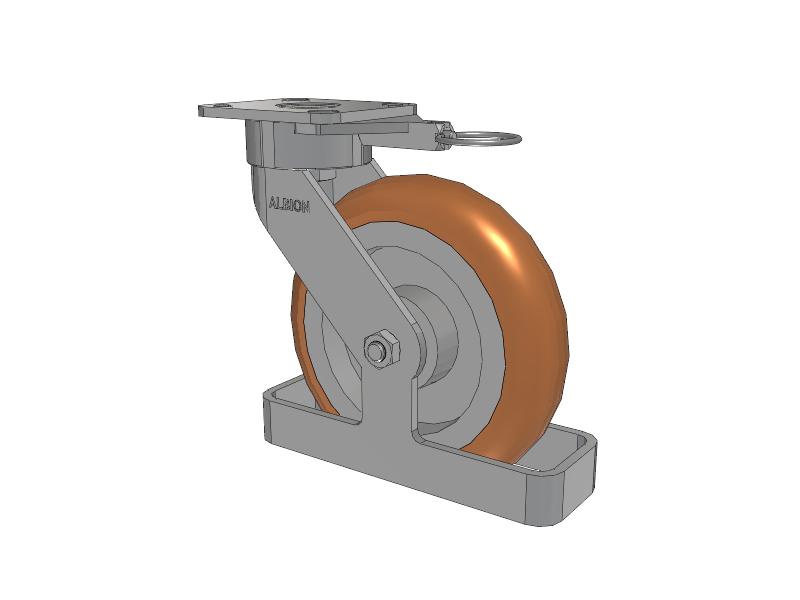28 Series Maintenance Free Top Plate Swivel Caster with 8 x 2 Butterscotch Tread on Aluminum Core PM - Round Polyurethane (Aluminum Core) Wheel