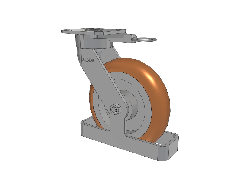 28 Series Maintenance Free Top Plate Swivel Caster with 8 x 2 Butterscotch Tread on Aluminum Core PM - Round Polyurethane (Aluminum Core) Wheel
