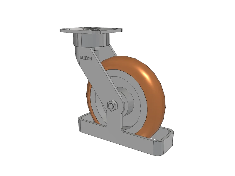 28 Series Maintenance Free Top Plate Swivel Caster with 8 x 2 Butterscotch Tread on Aluminum Core PM - Round Polyurethane (Aluminum Core) Wheel