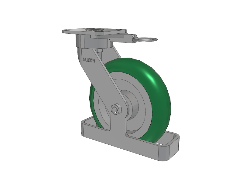 28 Series Maintenance Free Top Plate Swivel Caster with 8 x 2 Green Tread on Aluminum Core PM - Round Polyurethane (Aluminum Core) Wheel