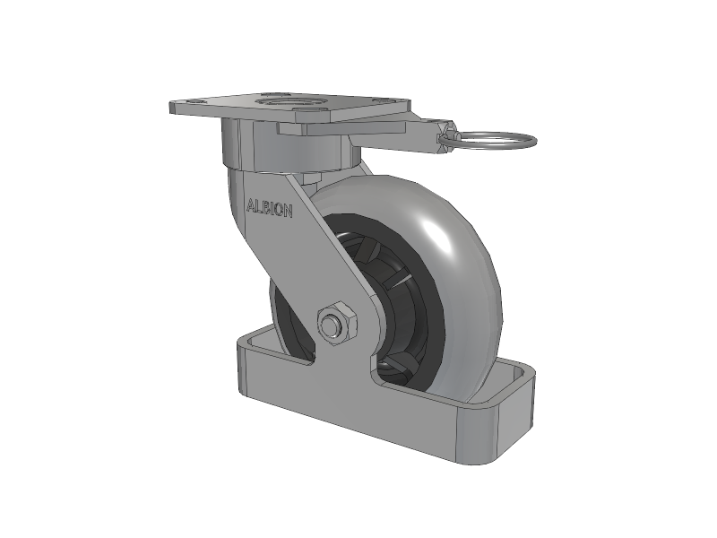 28 Series Maintenance Free Top Plate Swivel Caster with 6 x 2 Grey Tread on Grey Core XP - X-treme Plus Solid Polyurethane Wheel