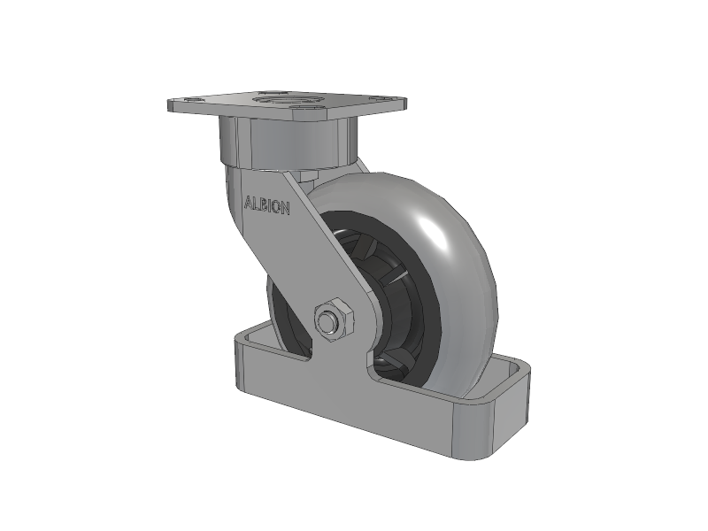 28 Series Maintenance Free Top Plate Swivel Caster with 6 x 2 Grey Tread on Grey Core XP - X-treme Plus Solid Polyurethane Wheel