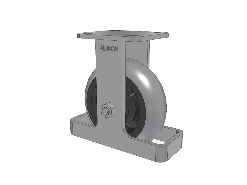 28 Series Maintenance Free Top Plate Rigid Caster with 6 x 2 Grey Tread on Grey Core XP - X-treme Plus Solid Polyurethane Wheel