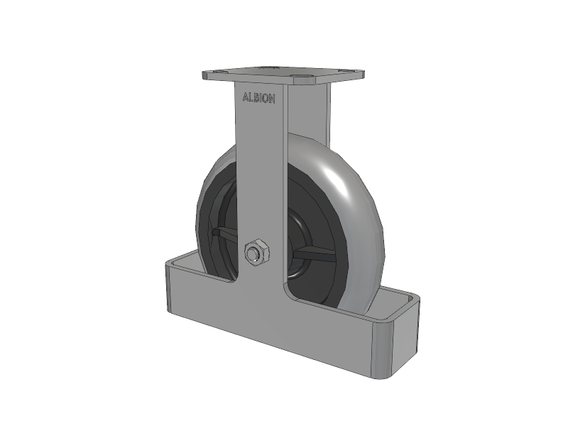28 Series Maintenance Free Top Plate Rigid Caster with 8 x 2 Grey Tread on Grey Core XP - X-treme Plus Solid Polyurethane Wheel