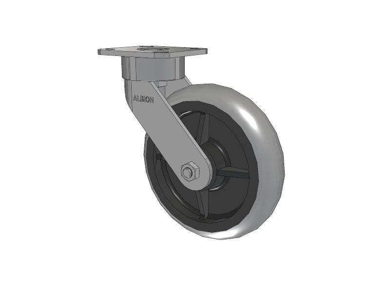 28 Series Maintenance Free Top Plate Swivel Caster with 8 x 2 Grey Tread on Grey Core XP - X-treme Plus Solid Polyurethane Wheel