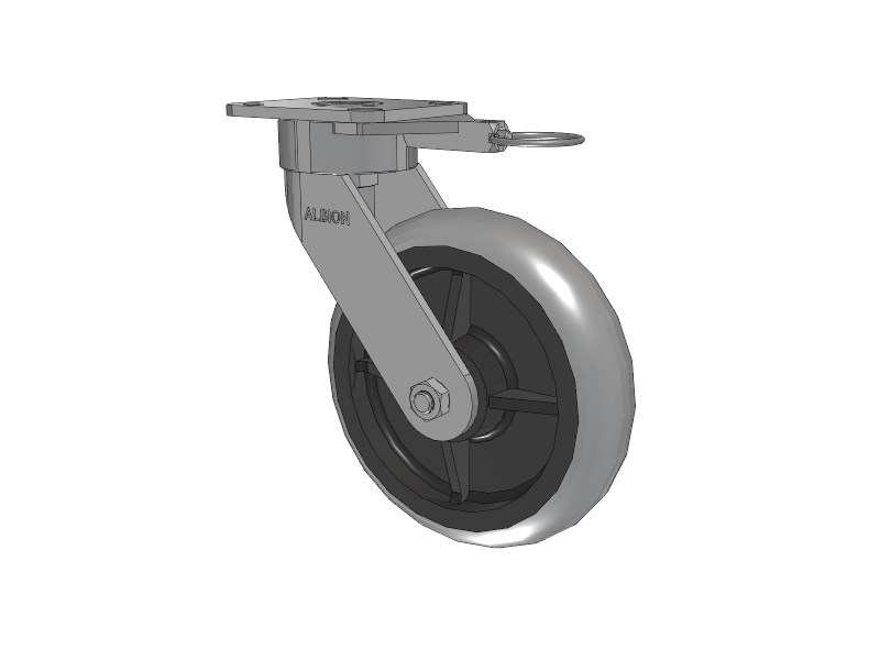 28 Series Maintenance Free Top Plate Swivel Caster with 8 x 2 Grey Tread on Grey Core XP - X-treme Plus Solid Polyurethane Wheel