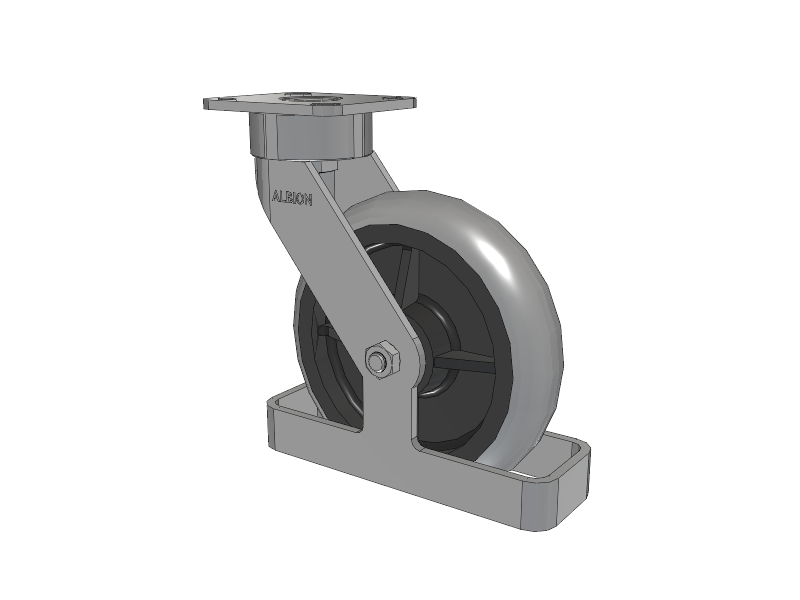 28 Series Maintenance Free Top Plate Swivel Caster with 8 x 2 Grey Tread on Grey Core XP - X-treme Plus Solid Polyurethane Wheel