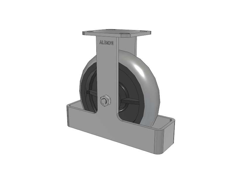 28 Series Maintenance Free Top Plate Rigid Caster with 8 x 2 Grey Tread on Grey Core XP - X-treme Plus Solid Polyurethane Wheel