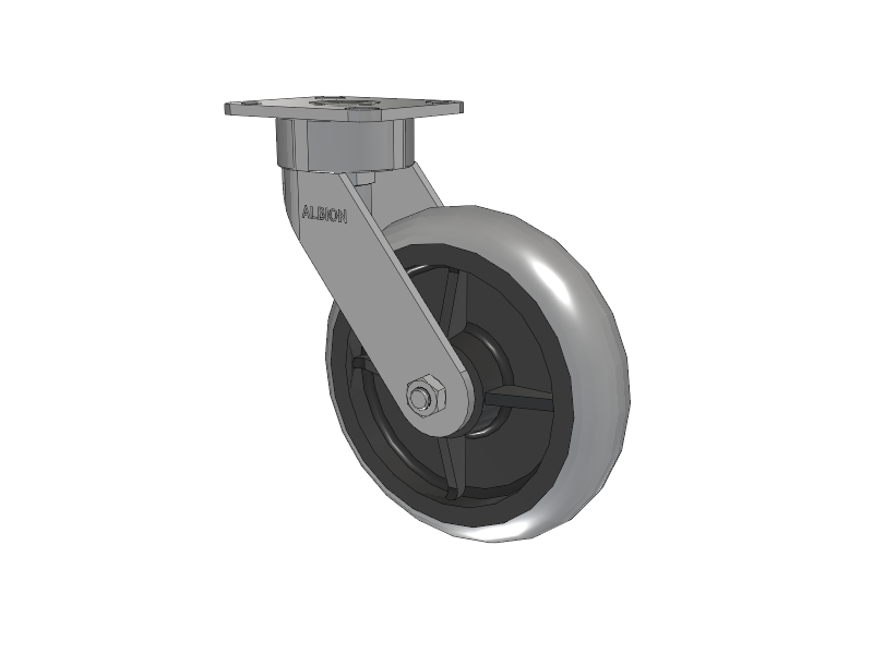 28 Series Maintenance Free Top Plate Swivel Caster with 8 x 2 Grey Tread on Grey Core XP - X-treme Plus Solid Polyurethane Wheel