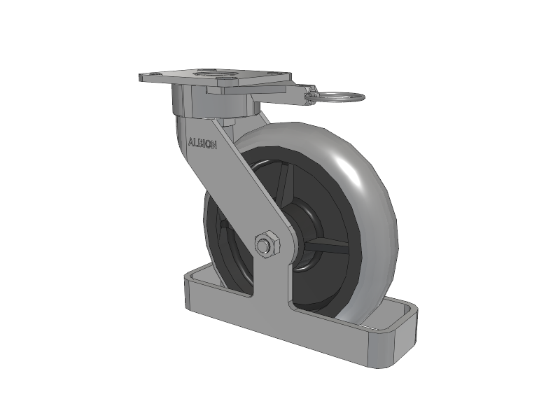 28 Series Maintenance Free Top Plate Swivel Caster with 8 x 2 Grey Tread on Grey Core XP - X-treme Plus Solid Polyurethane Wheel