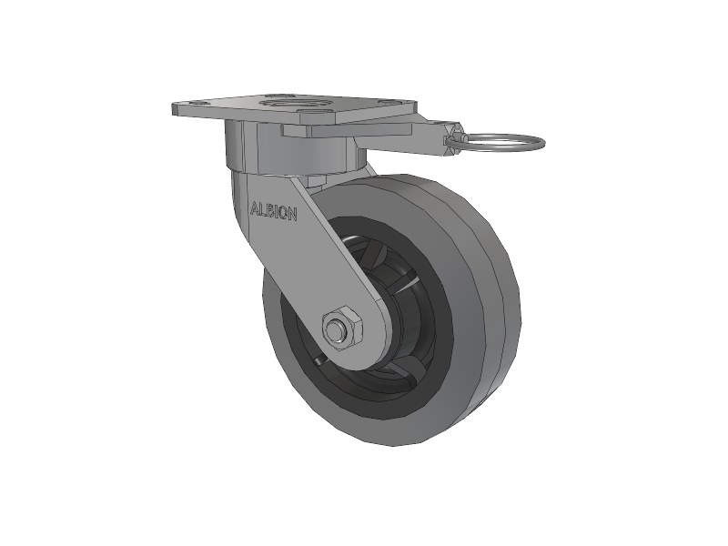 28 Series Maintenance Free Top Plate Swivel Caster with 6 x 2 Grey Tread on Grey Core XS - Performa X-tra Soft Rubber (Flat) - Prevenz Antimicrobial Wheel
