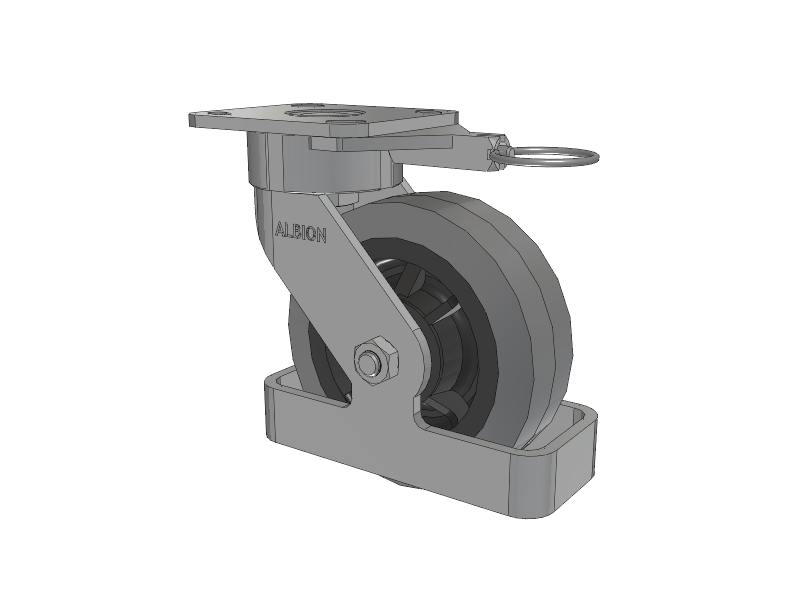 28 Series Maintenance Free Top Plate Swivel Caster with 6 x 2 Grey Tread on Grey Core XS - Performa X-tra Soft Rubber (Flat) - Prevenz Antimicrobial Wheel
