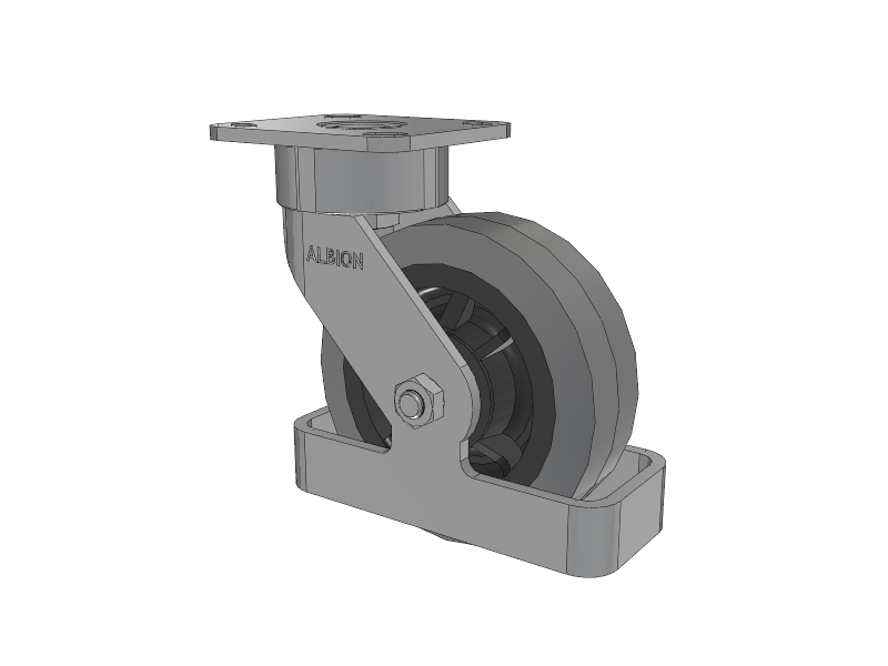 28 Series Maintenance Free Top Plate Swivel Caster with 6 x 2 Grey Tread on Grey Core XS - Performa X-tra Soft Rubber (Flat) - Prevenz Antimicrobial Wheel
