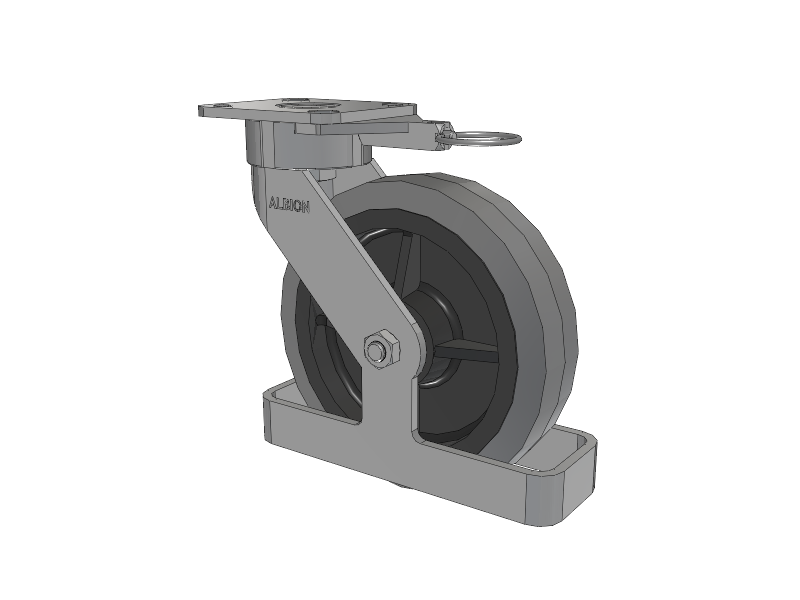 28 Series Maintenance Free Top Plate Swivel Caster with 8 x 2 Grey Tread on Grey Core XS - Performa X-tra Soft Rubber (Flat) - Prevenz Antimicrobial Wheel